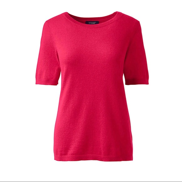Lands’ End 100% Cashmere Short Sleeve Sweater - Picture 1 of 7